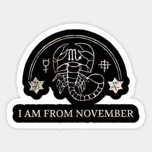Born in November – Scorpio Zodiac Design Sticker